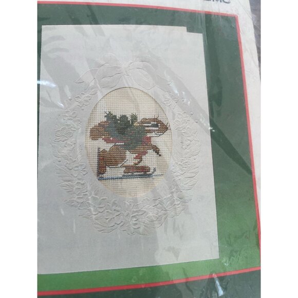 Vintage Current Critters Mouse Cross Stich Kit Christmas Cards NOS - Picture 6 of 8